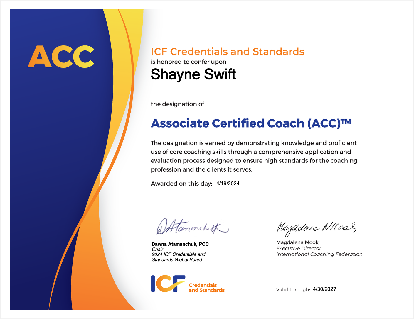 ACC Certification